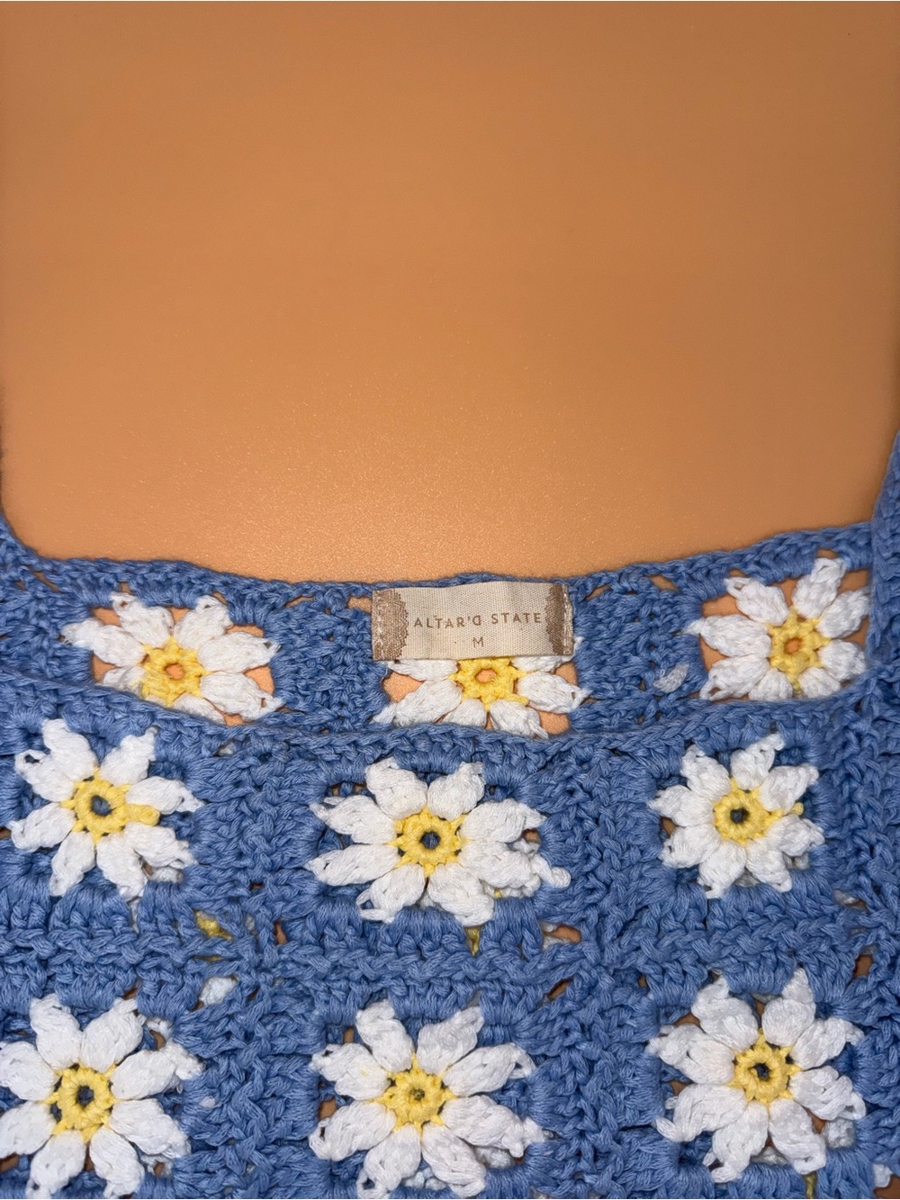 Altar'd State Periwinkle Crochet Daisy Crop Top - Picture 2 of 4